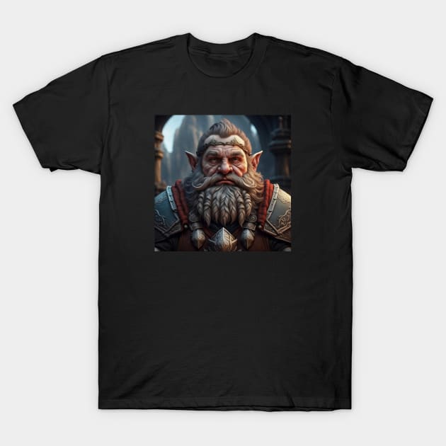 Realm of the Dwarven Monarch T-Shirt by AICreativeArts